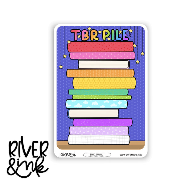 *DIGITAL* 2025 TBR Pile Tracker Book Journaling Full Sheet | Hand Drawn Planner Stickers