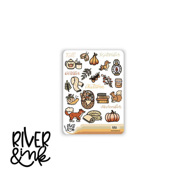 Autumn Awakens | Vertical Stickers Kit Planner Stickers