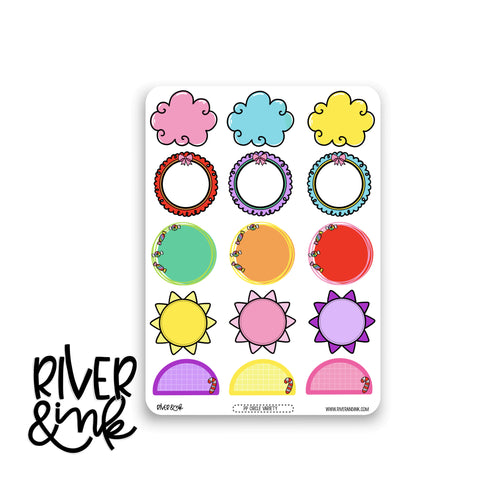 All Is Bright Christmas Circle Variety Boxes | Hand Drawn Planner Stickers