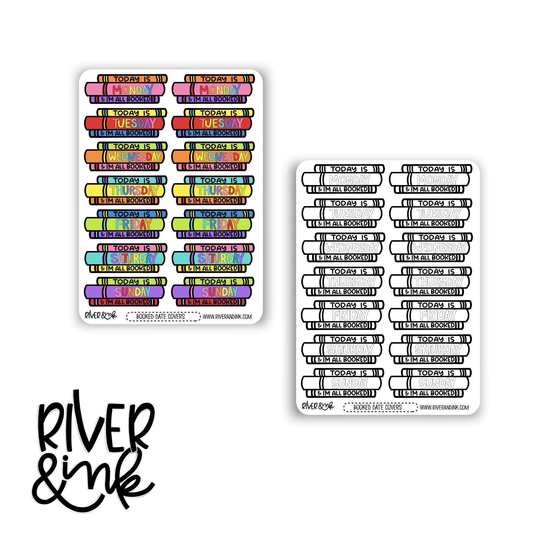All Booked Date Covers | Hand Lettered Planner Stickers