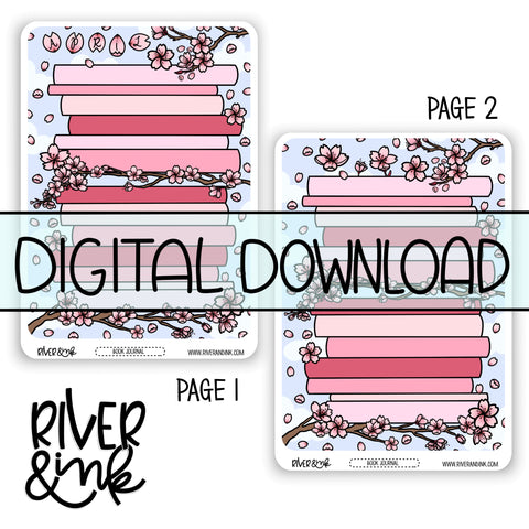 *DIGITAL* 2025 April Reading Tracker Book Journaling Full Sheet | Hand Drawn Planner Stickers