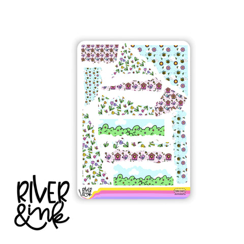 The Birds and The Bees Torn Edges Journaling Deco | Hand Drawn Planner Stickers