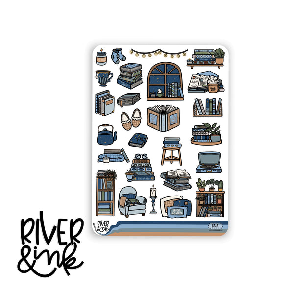 Book Nook | Vertical Stickers Kit Planner Stickers
