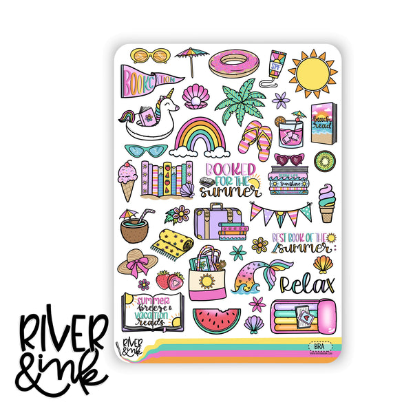 Beach Read | Vertical Stickers Kit Planner Stickers