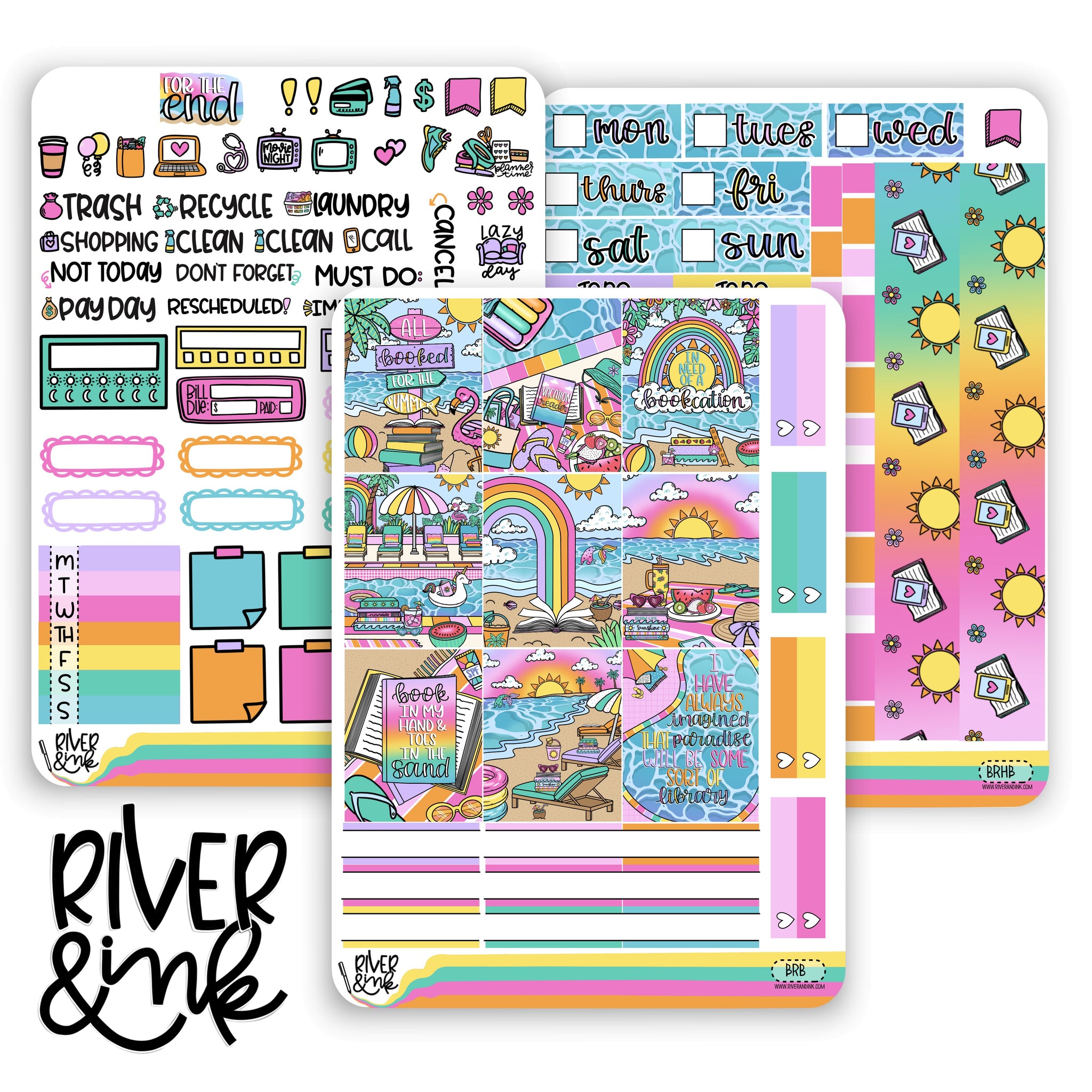 Beach Read | Hobonichi Cousin Planner Stickers Kit