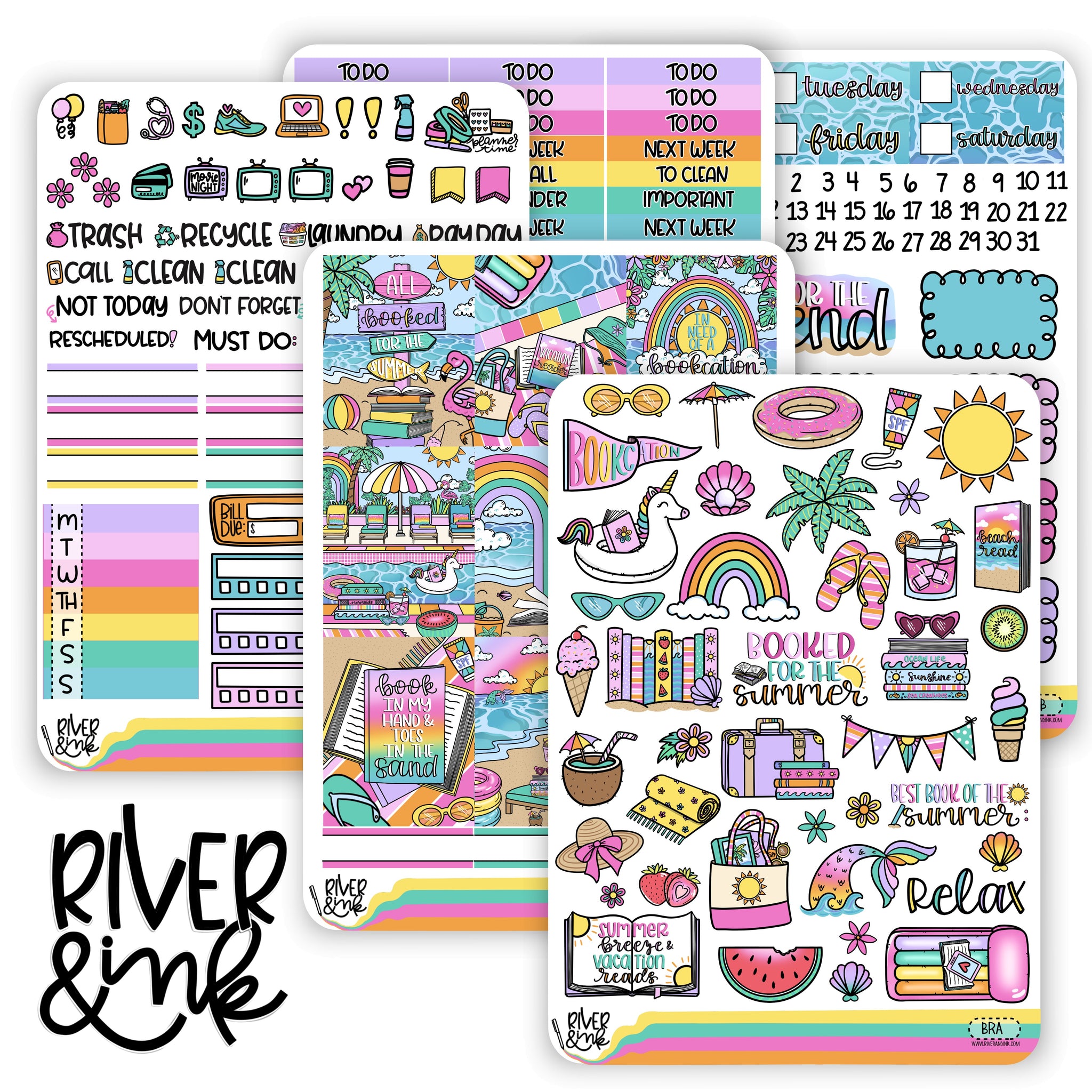 Beach Read | Vertical Stickers Kit Planner Stickers