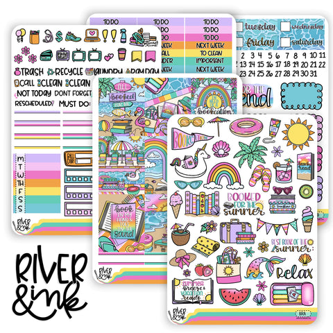Beach Read | Vertical Stickers Kit Planner Stickers