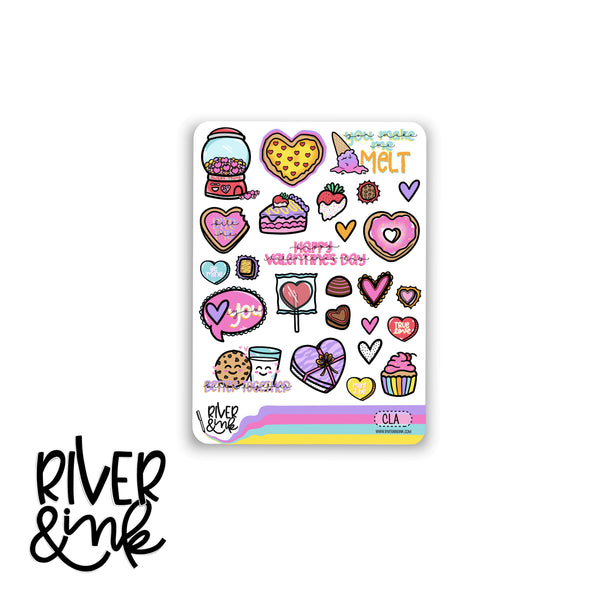 Cheesy Love | Vertical Stickers Kit Planner Stickers