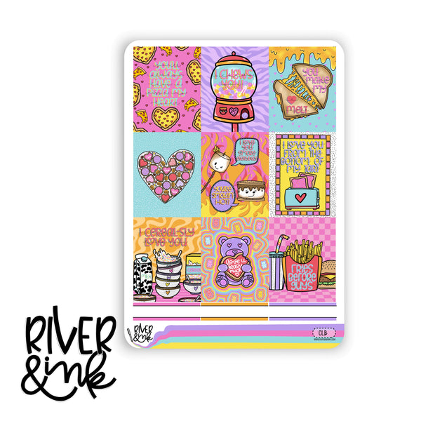 Cheesy Love | Vertical Stickers Kit Planner Stickers