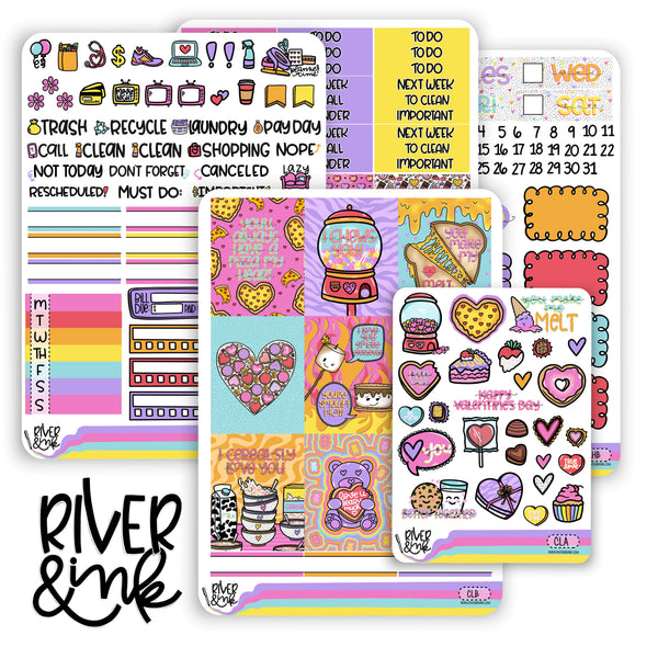 Cheesy Love | Vertical Stickers Kit Planner Stickers