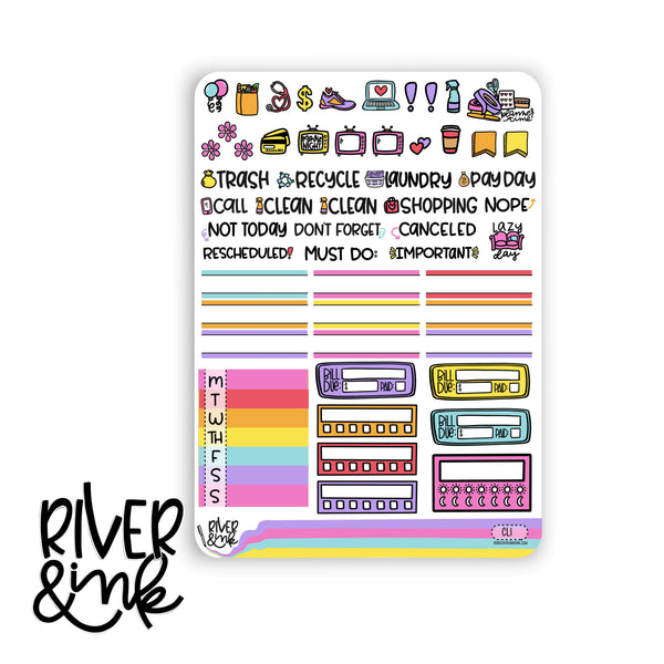 Cheesy Love | Vertical Stickers Kit Planner Stickers