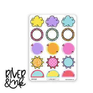 Cheesy Love Circle Variety Boxes | Hand Drawn Planner Stickers