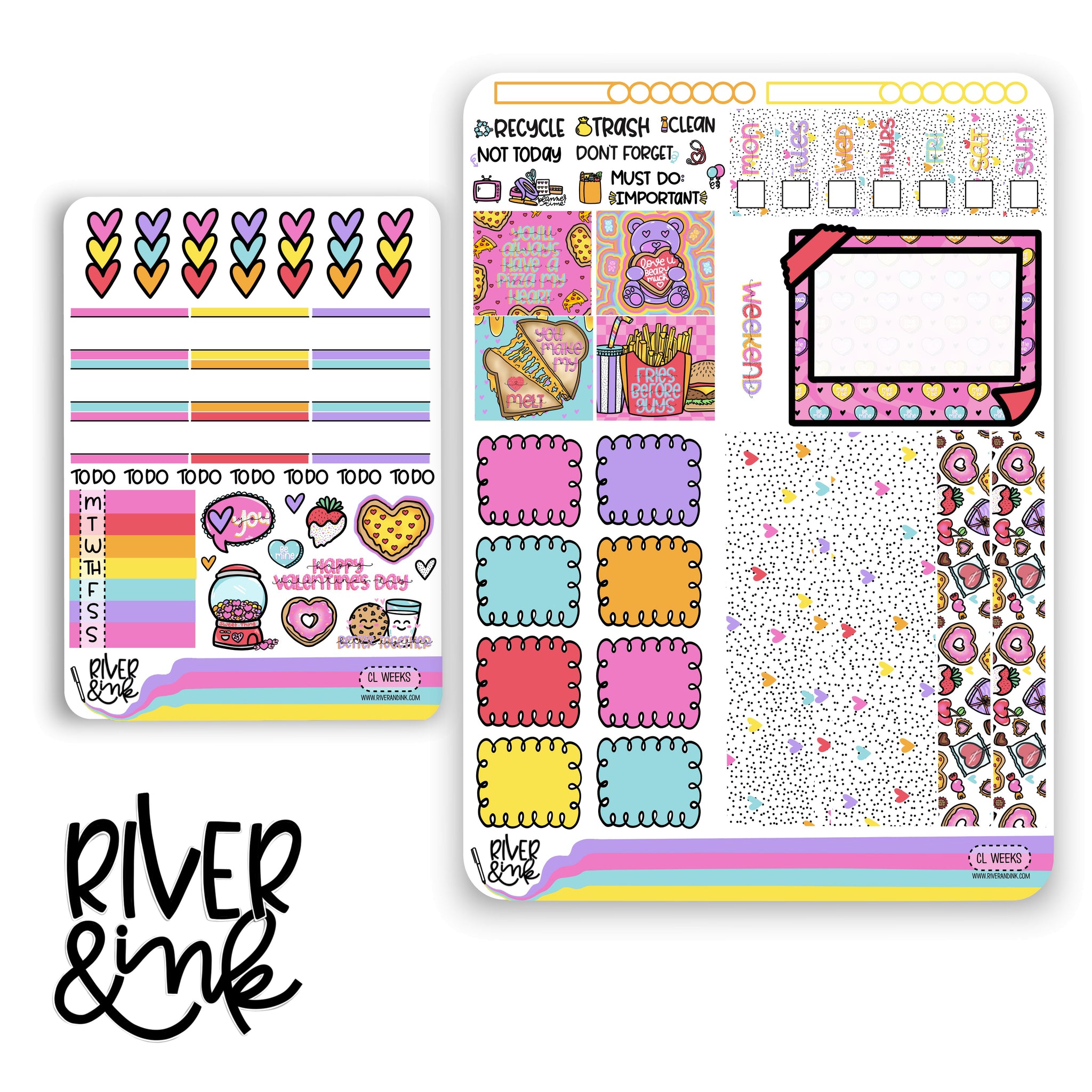 Cheesy Love | Hobonichi Weeks Sticker Kit Planner Stickers