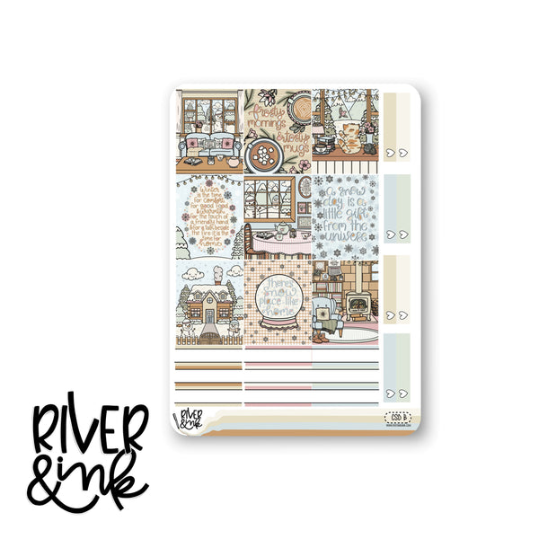 Comfy Snow Day | Hobonichi Cousin Planner Stickers Kit