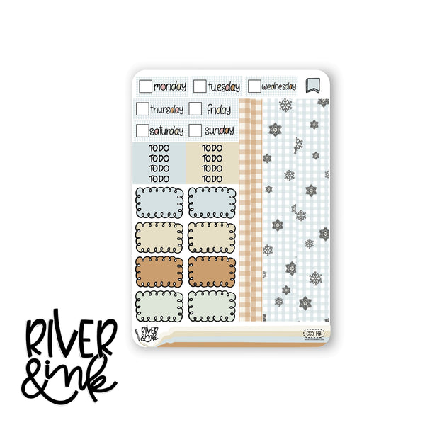 Comfy Snow Day | Hobonichi Cousin Planner Stickers Kit