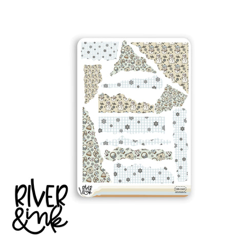 Comfy Snow Day Torn Edges Journaling Deco | Hand Drawn Planner Stickers