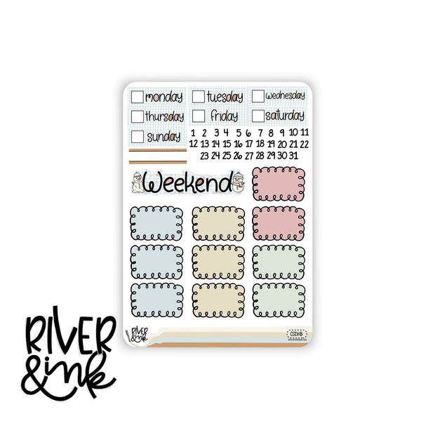 Comfy Snow Day | Vertical Stickers Kit Planner Stickers