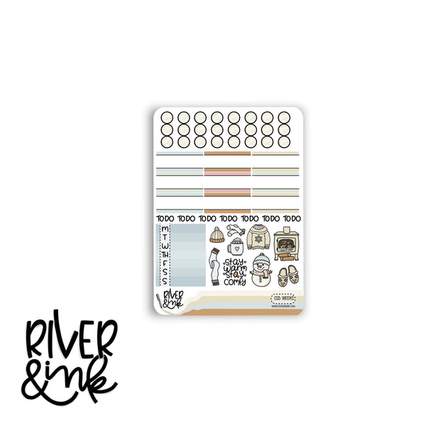 Comfy Snow Day | Hobonichi Weeks Sticker Kit Planner Stickers