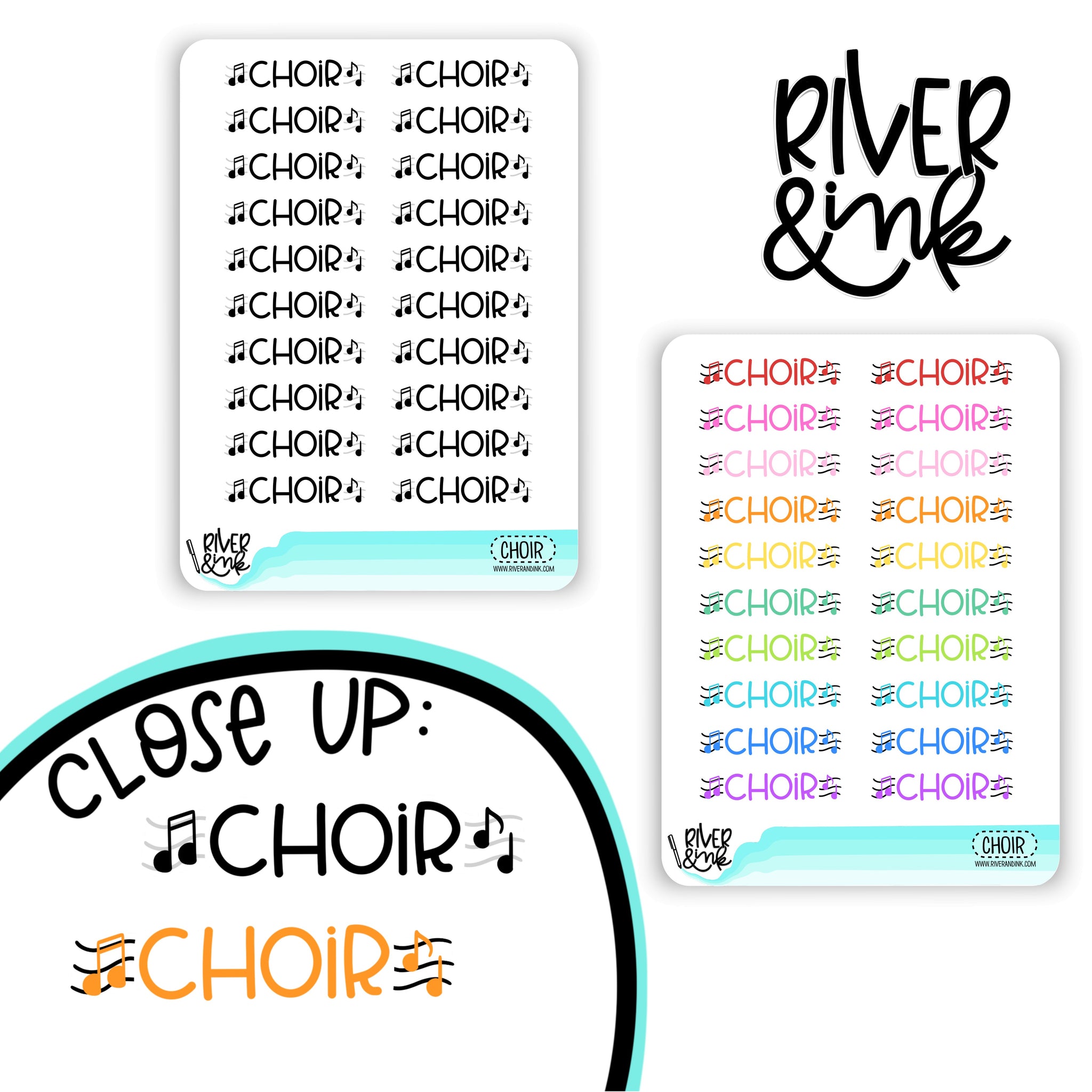 Choir | Hand Lettered Planner Stickers