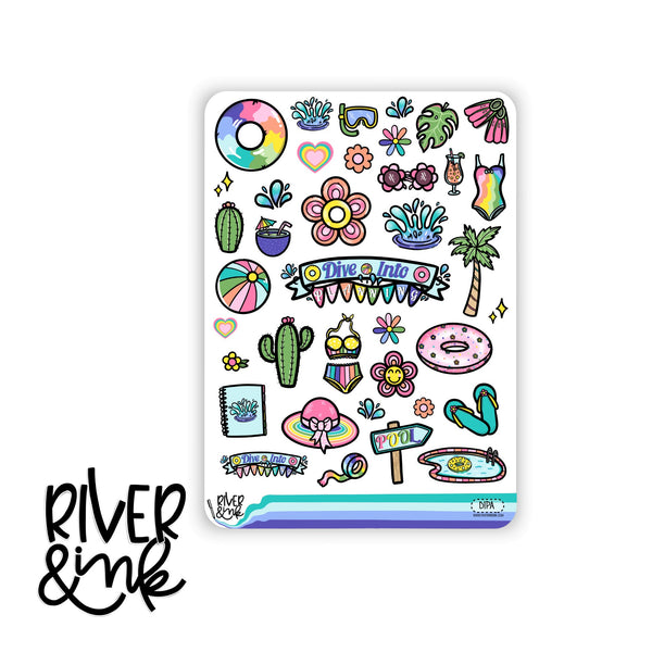 WCP Dive Into Planning | Vertical Stickers Kit Planner Stickers