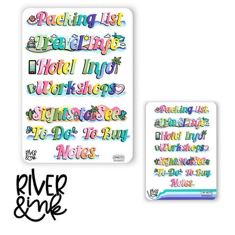 WCP Dive Into Planning Note Page Headers | Hand Lettered Planner Stickers
