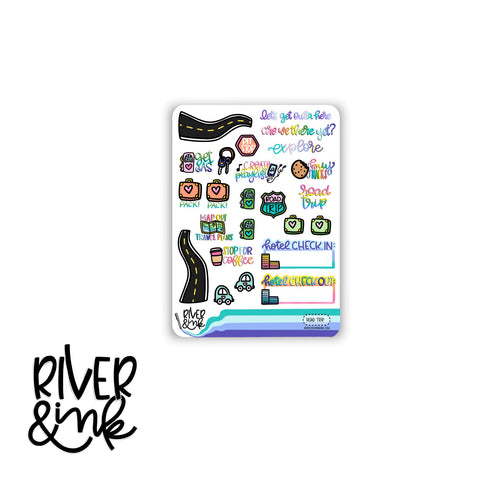 WCP Dive Into Planning Road Trip | Hand Lettered Planner Stickers