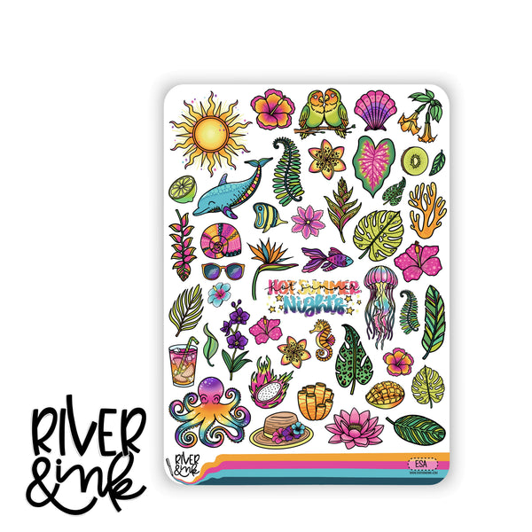 Endless Summer | Vertical Stickers Kit Planner Stickers