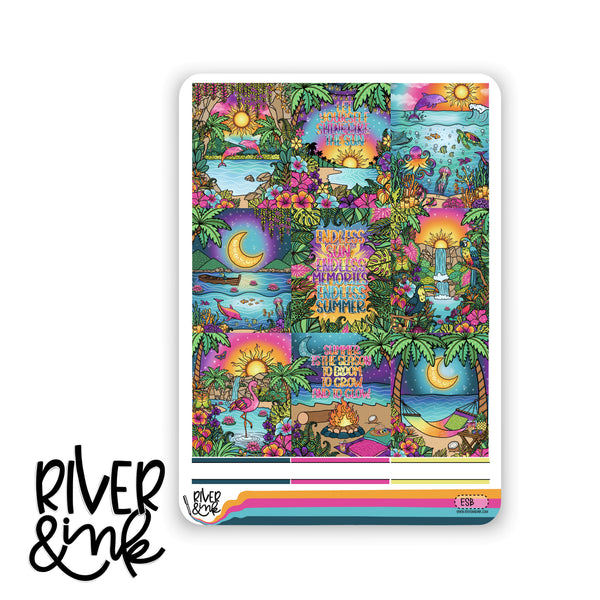 Endless Summer | Vertical Stickers Kit Planner Stickers