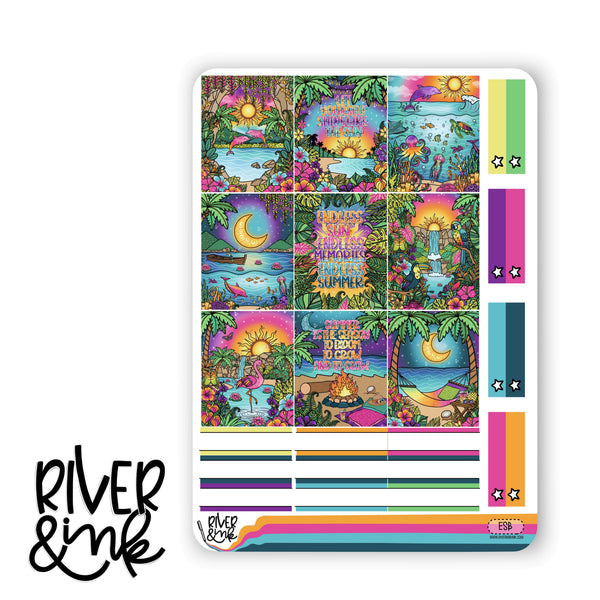 Endless Summer | Hobonichi Cousin Planner Stickers Kit