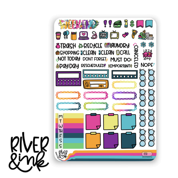 Endless Summer | Hobonichi Cousin Planner Stickers Kit