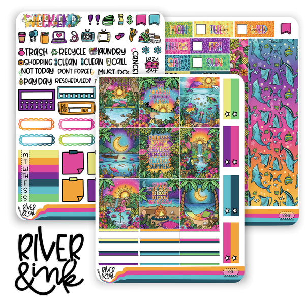Endless Summer | Hobonichi Cousin Planner Stickers Kit