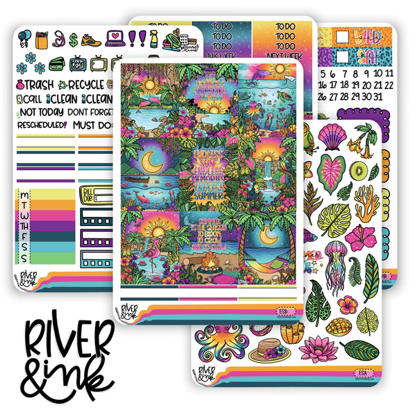Endless Summer | Vertical Stickers Kit Planner Stickers