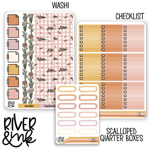 Fall Cottage | Weekly Vertical Planner Stickers Kit Add Ons