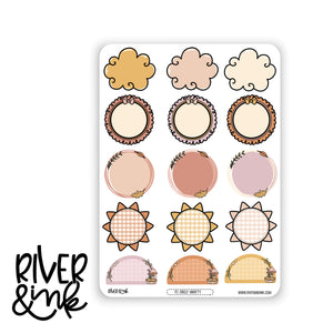 Fall Cottage Circle Variety Boxes | Hand Drawn Planner Stickers