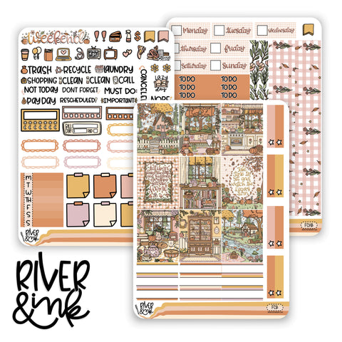 Fall Cottage | Hobonichi Cousin Planner Stickers Kit