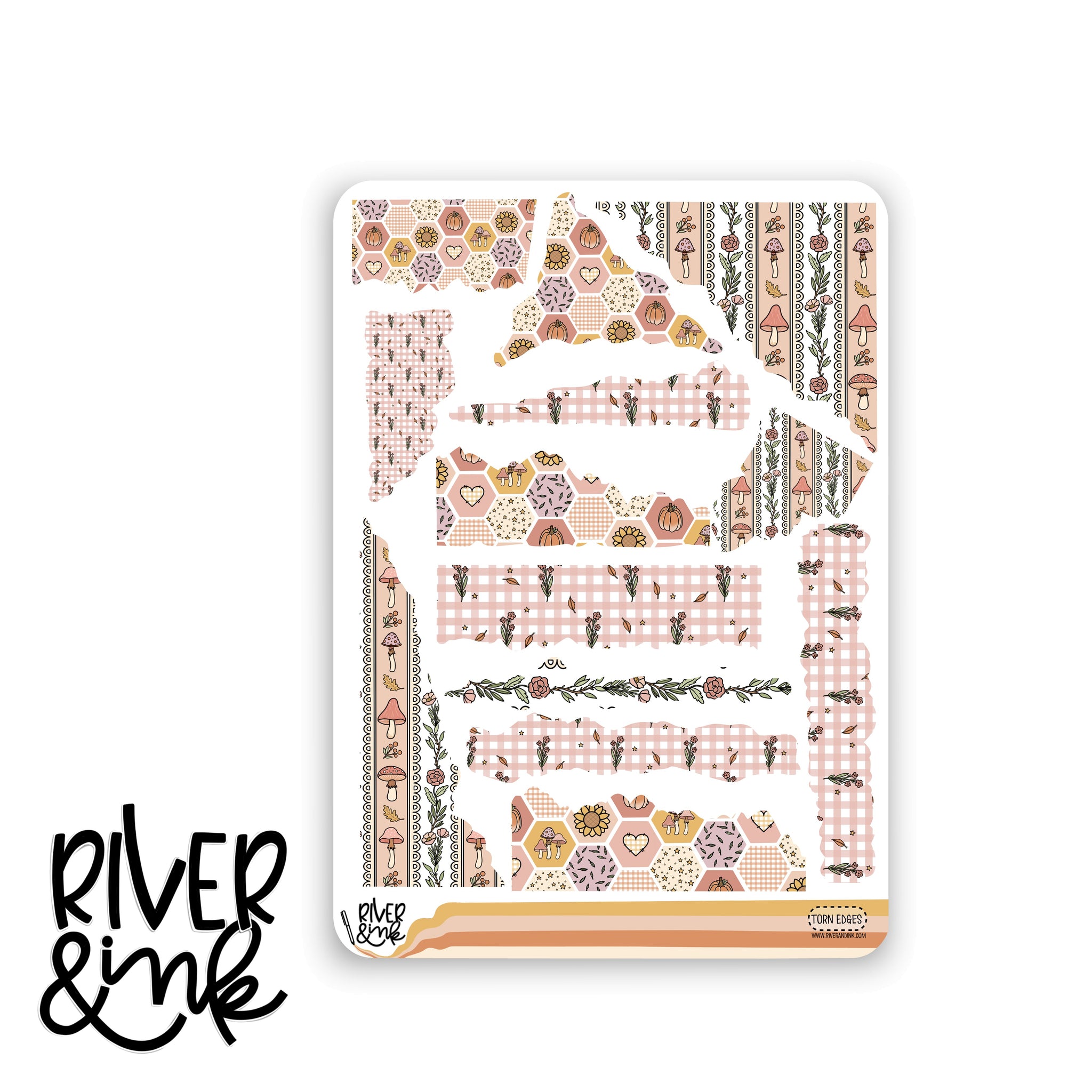 Fall Cottage Torn Edges Journaling Deco | Hand Drawn Planner Stickers