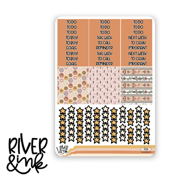 Fall Cottage | Vertical Stickers Kit Planner Stickers