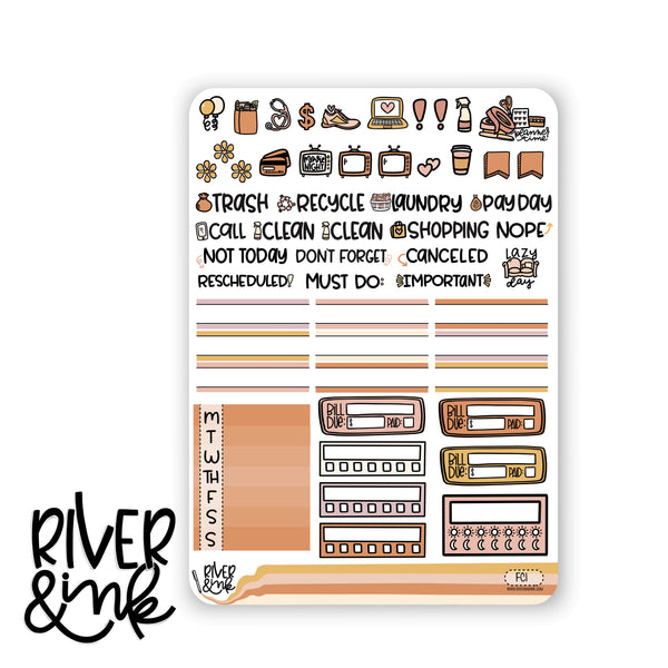 Fall Cottage | Vertical Stickers Kit Planner Stickers