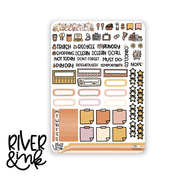 Fall Cottage | Hobonichi Cousin Planner Stickers Kit