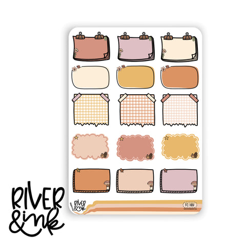 Fall Cottage Variety Half Boxes | Hand Drawn Planner Stickers
