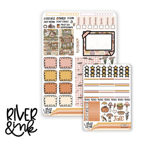 Fall Cottage | Hobonichi Weeks Sticker Kit Planner Stickers