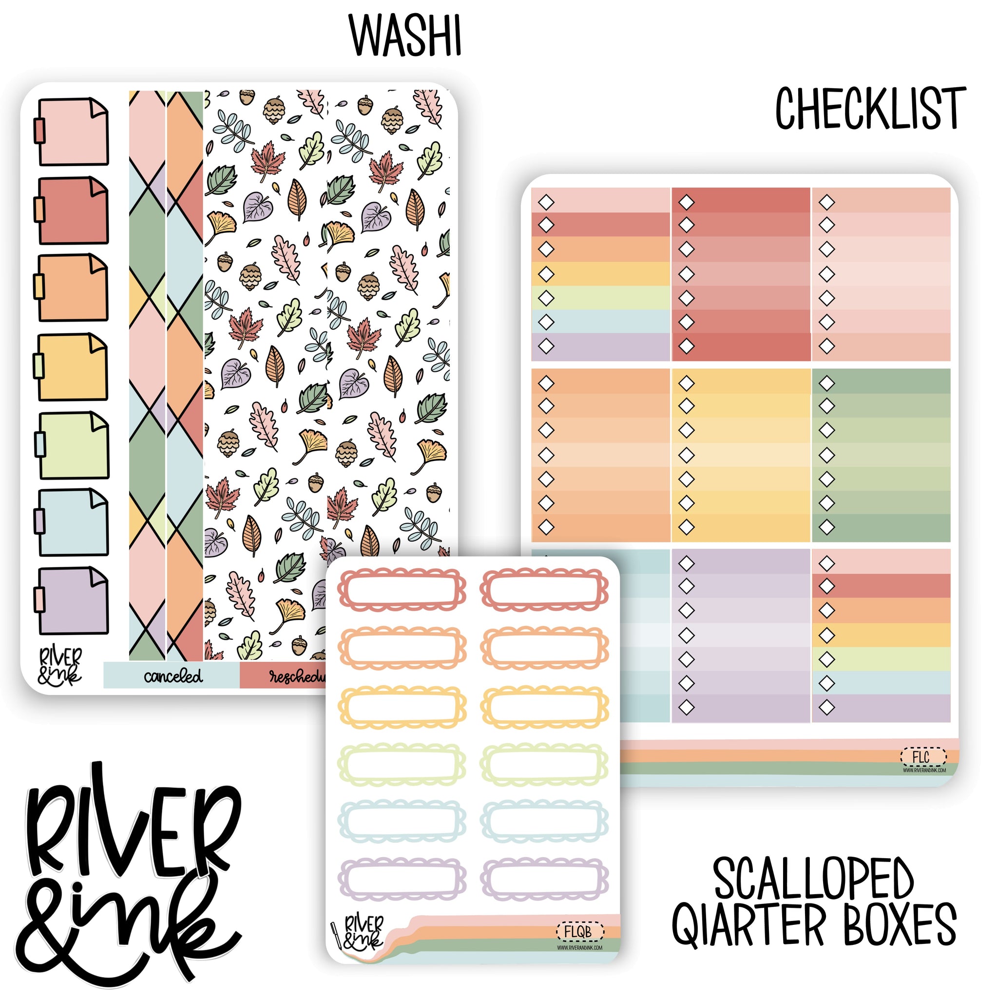 Falling Leaves | Weekly Vertical Planner Stickers Kit Add Ons