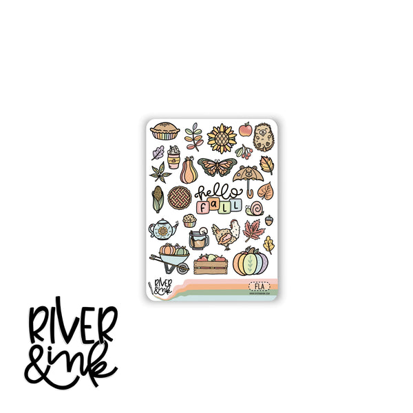 Falling Leaves | Vertical Stickers Kit Planner Stickers