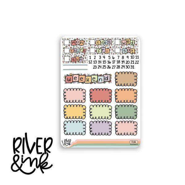 Falling Leaves | Vertical Stickers Kit Planner Stickers