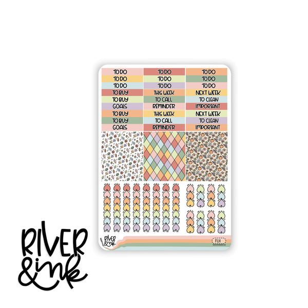 Falling Leaves | Vertical Stickers Kit Planner Stickers