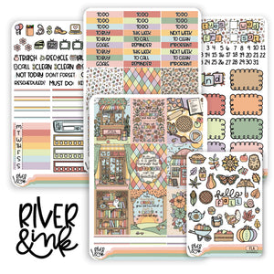 Falling Leaves | Vertical Stickers Kit Planner Stickers