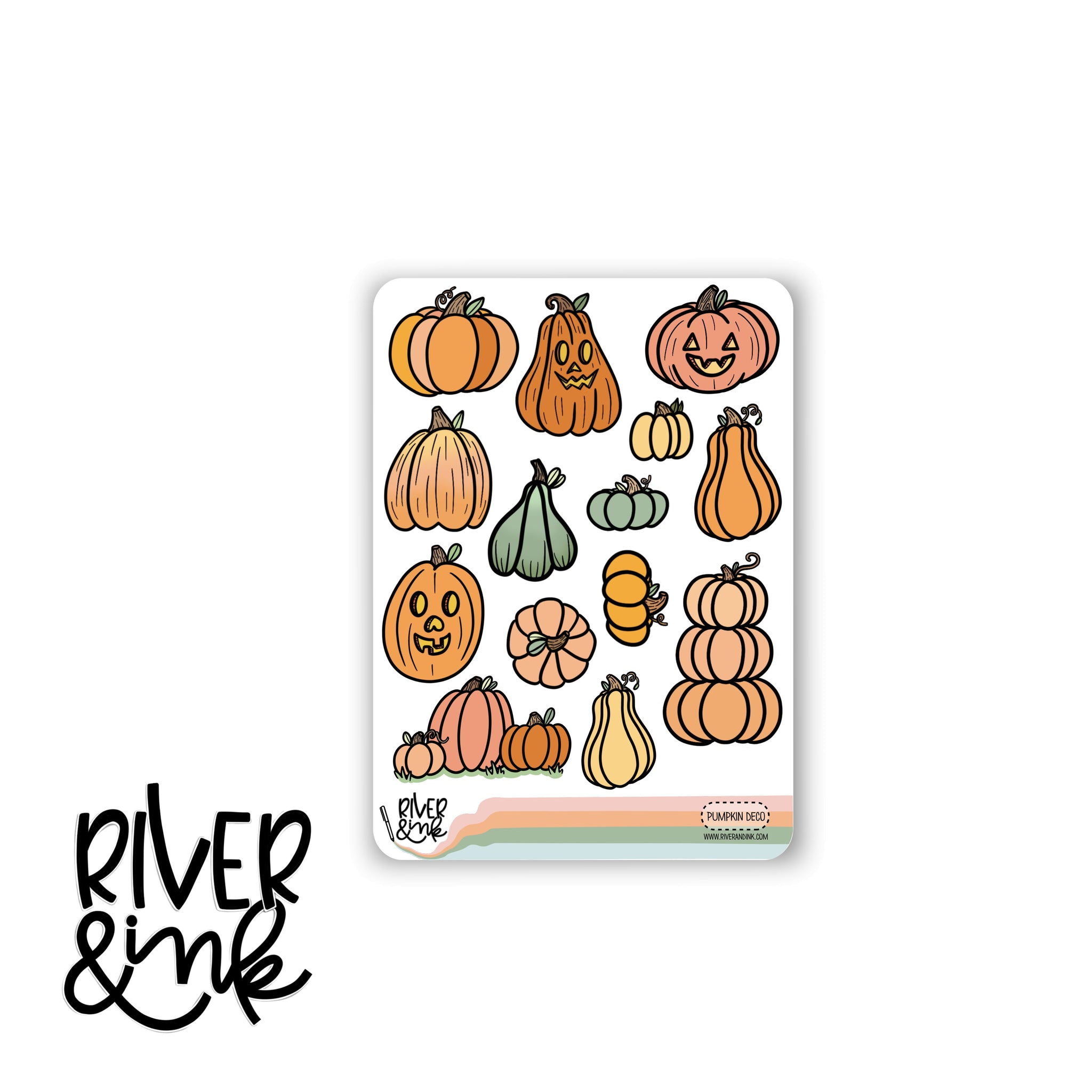 Pumpkin Deco Art | Hand Drawn Planner Stickers