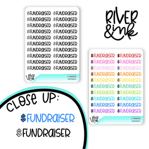 Fundraiser | Hand Lettered Planner Stickers