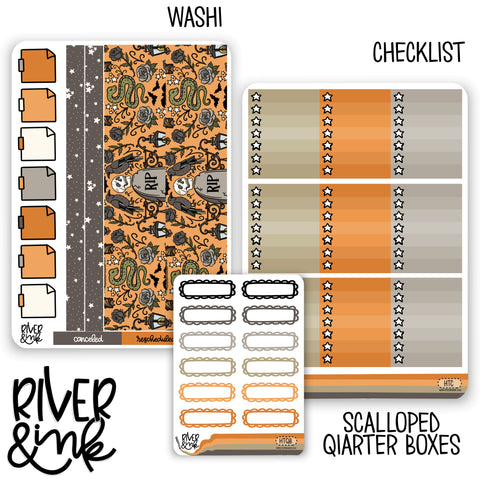 Halloween Town | Weekly Vertical Planner Stickers Kit Add Ons