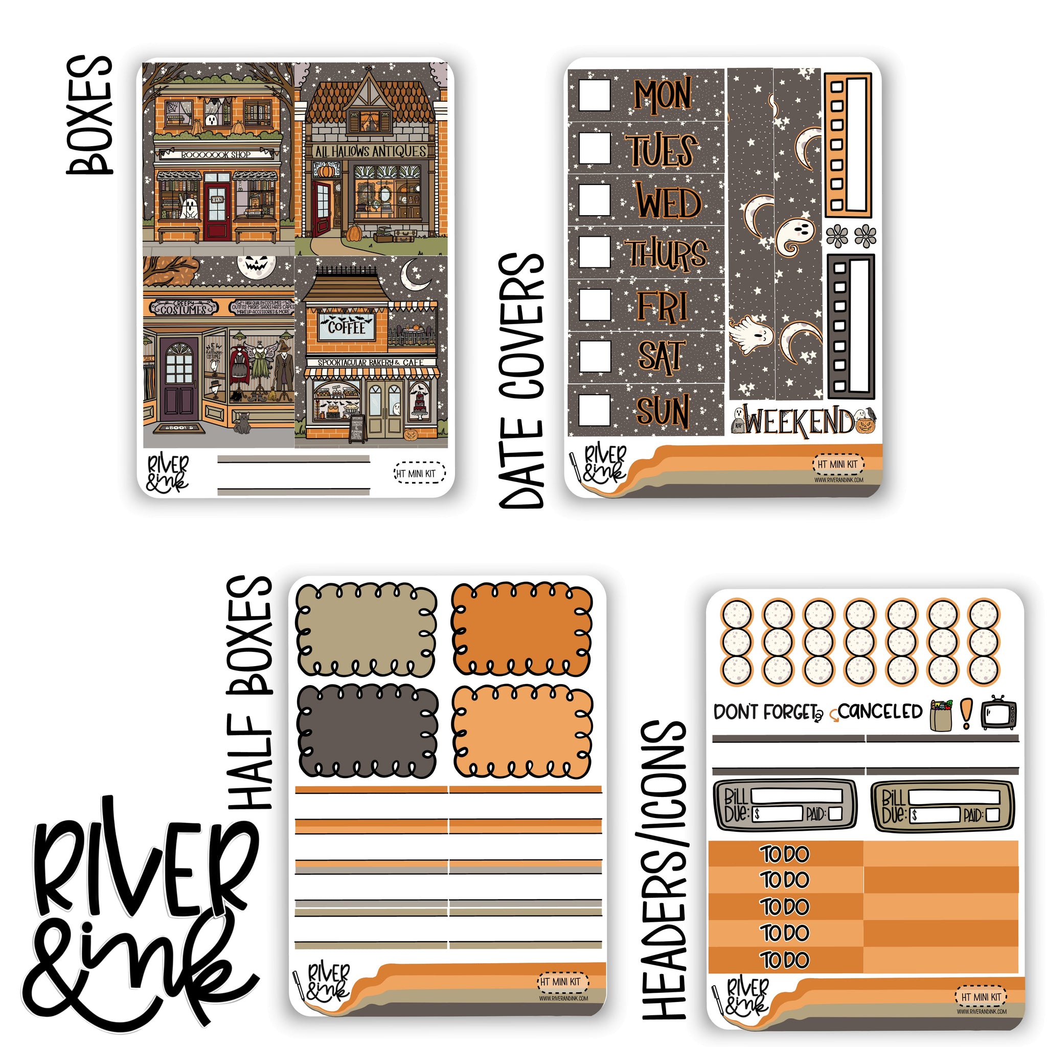 Halloween Town | Mini Weekly Planner Stickers Kit